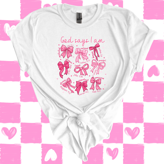 Tee - God Says Pink Bows