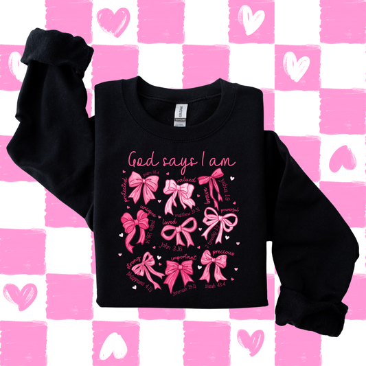 Crewneck - God Says Pink Bows